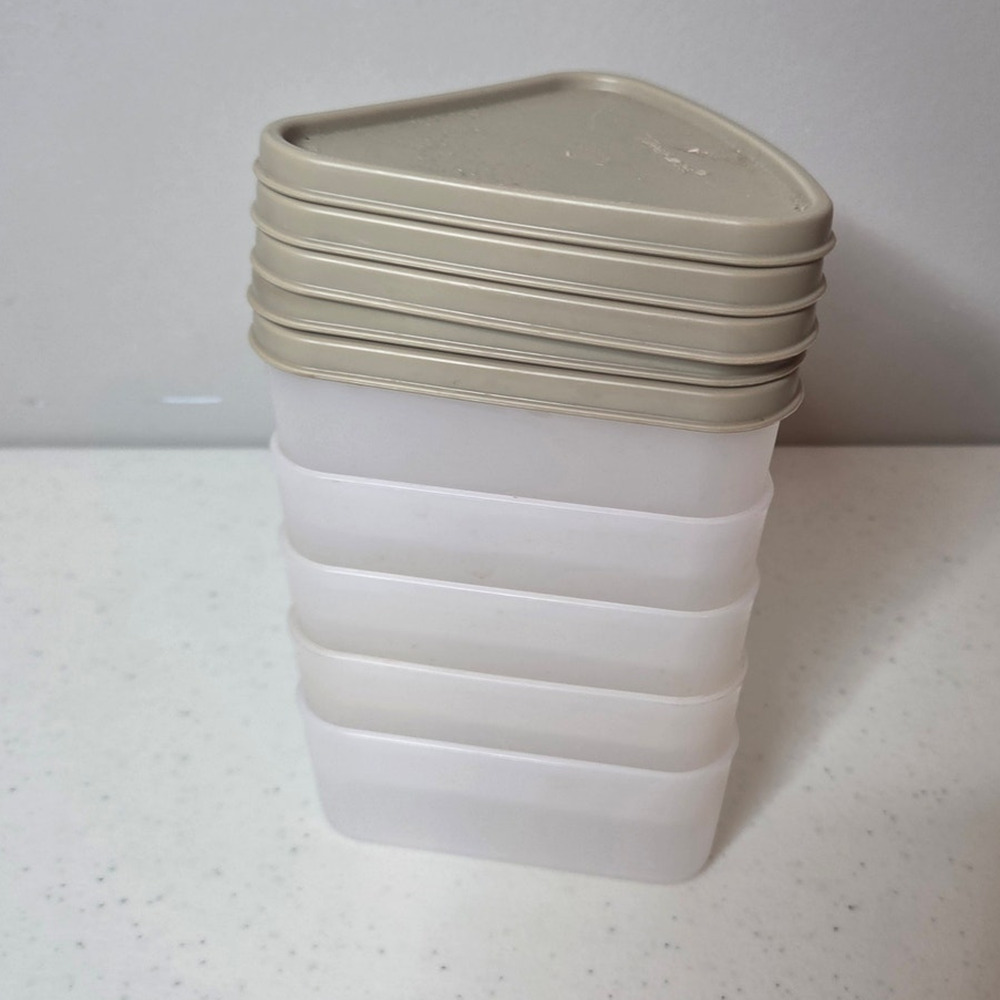 Vintage Tupperware Pie Slice Spice Container #1799 w Lid Modular Mate Set of 5